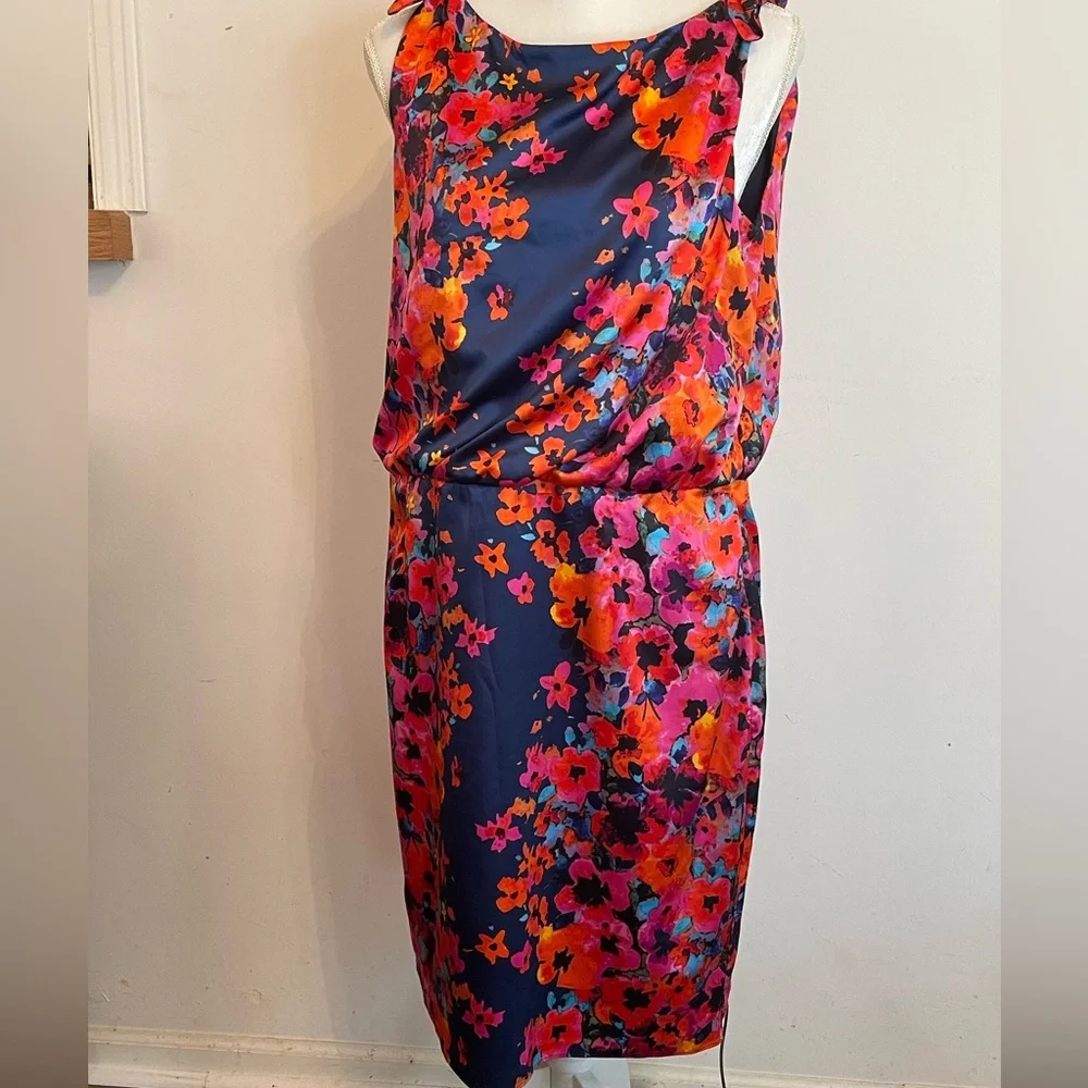 👗 Evan Picone Vintage Colorful Floral Sleeveless  Dress. From 1990,s. 👗 - Picture 2 of 9